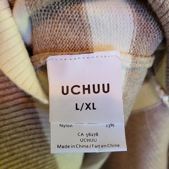 Striped Beige and White Womans Turtleneck Sweater - Picture 4 of 6